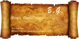 Bogi Gyöngyi névjegykártya